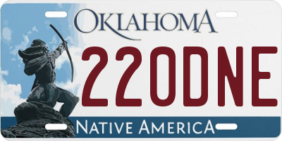 OK license plate 220DNE