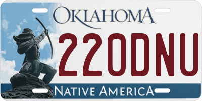 OK license plate 220DNU
