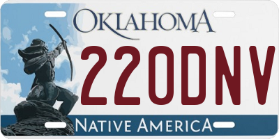 OK license plate 220DNV