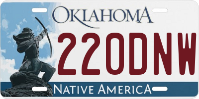 OK license plate 220DNW