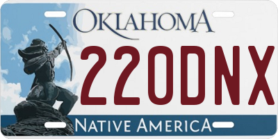 OK license plate 220DNX