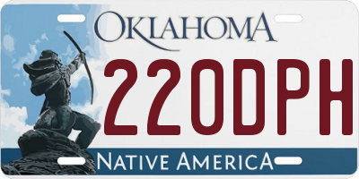 OK license plate 220DPH