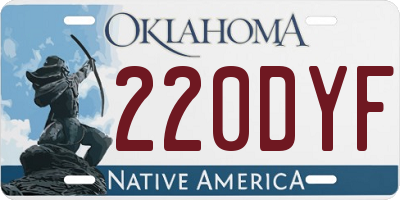 OK license plate 220DYF