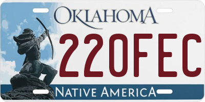 OK license plate 220FEC