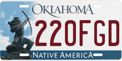 OK license plate 220FGD