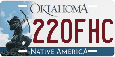 OK license plate 220FHC