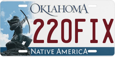 OK license plate 220FIX