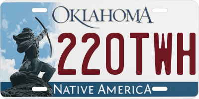 OK license plate 220TWH