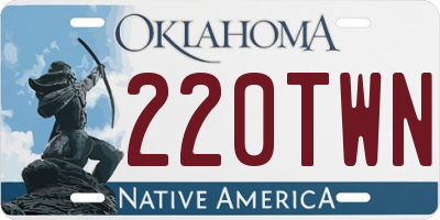 OK license plate 220TWN