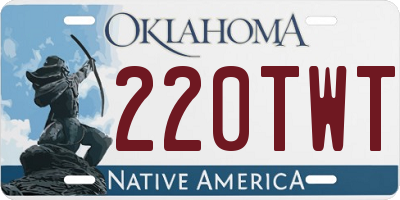 OK license plate 220TWT