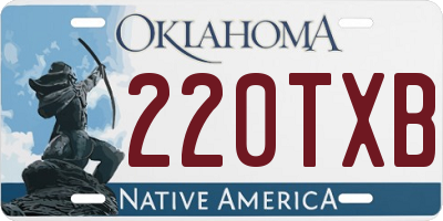OK license plate 220TXB