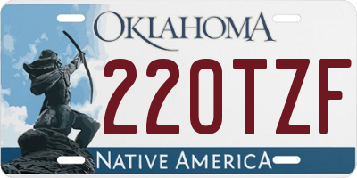 OK license plate 220TZF