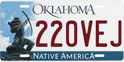 OK license plate 220VEJ