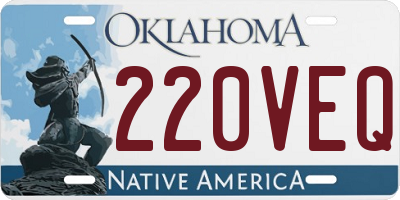 OK license plate 220VEQ