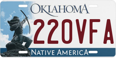 OK license plate 220VFA
