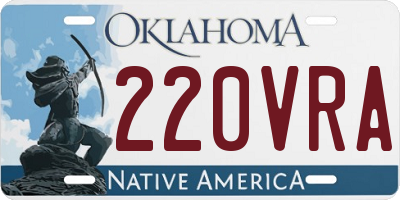 OK license plate 220VRA