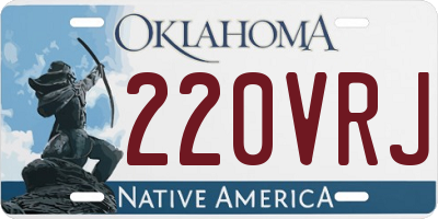OK license plate 220VRJ