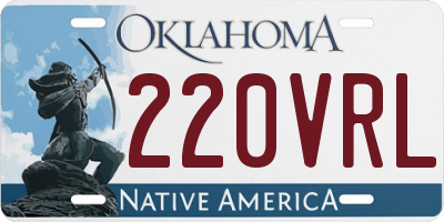 OK license plate 220VRL