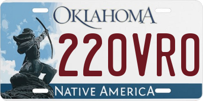OK license plate 220VRO