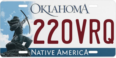 OK license plate 220VRQ
