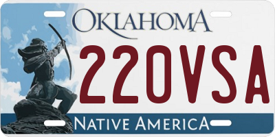 OK license plate 220VSA