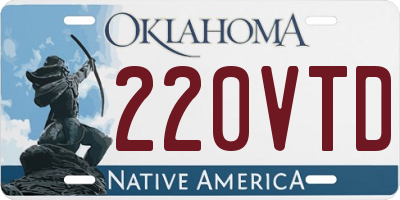 OK license plate 220VTD