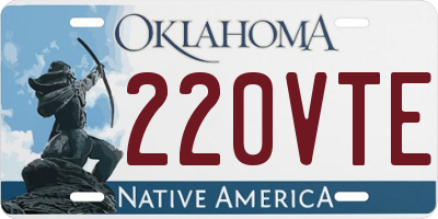 OK license plate 220VTE