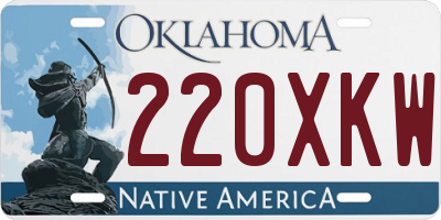 OK license plate 220XKW