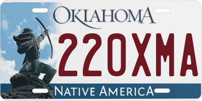OK license plate 220XMA