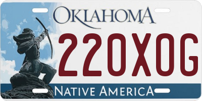 OK license plate 220XOG