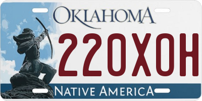 OK license plate 220XOH