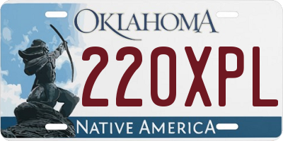 OK license plate 220XPL