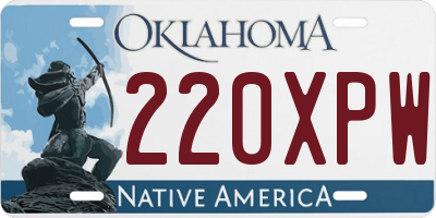 OK license plate 220XPW