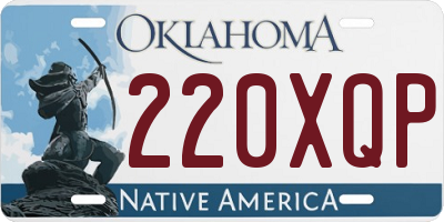 OK license plate 220XQP
