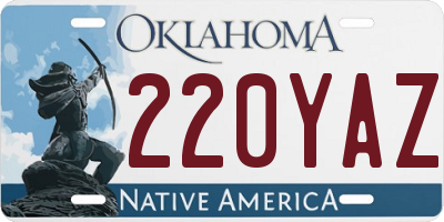 OK license plate 220YAZ