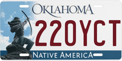 OK license plate 220YCT