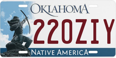 OK license plate 220ZIY
