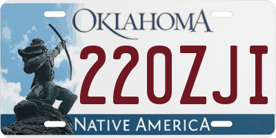 OK license plate 220ZJI