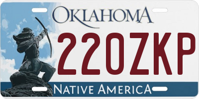 OK license plate 220ZKP
