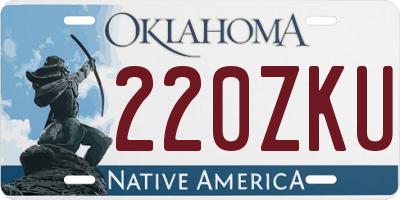 OK license plate 220ZKU