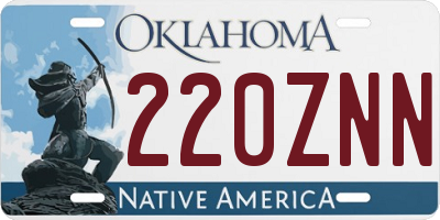 OK license plate 220ZNN