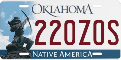OK license plate 220ZOS
