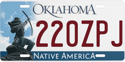 OK license plate 220ZPJ