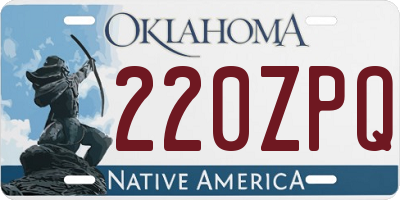 OK license plate 220ZPQ