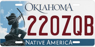 OK license plate 220ZQB