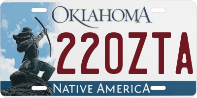 OK license plate 220ZTA