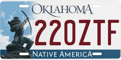 OK license plate 220ZTF