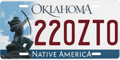 OK license plate 220ZTO