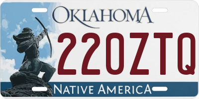 OK license plate 220ZTQ
