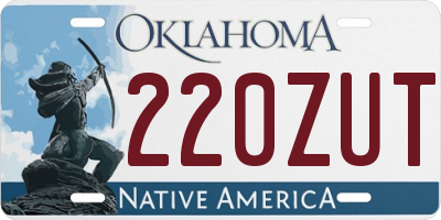 OK license plate 220ZUT